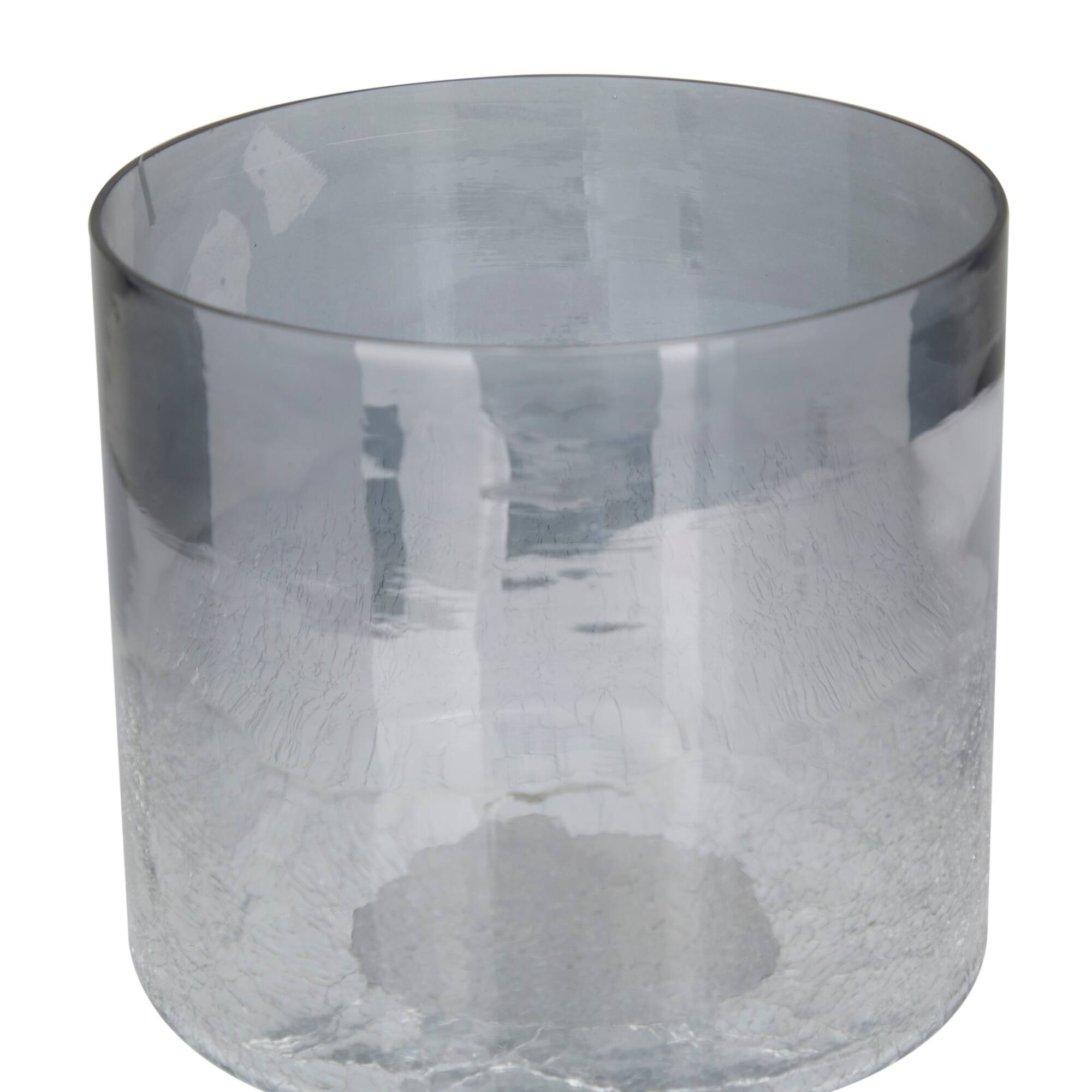 Black Glass Traditional Candle Holder, 10" x 6" x 6"